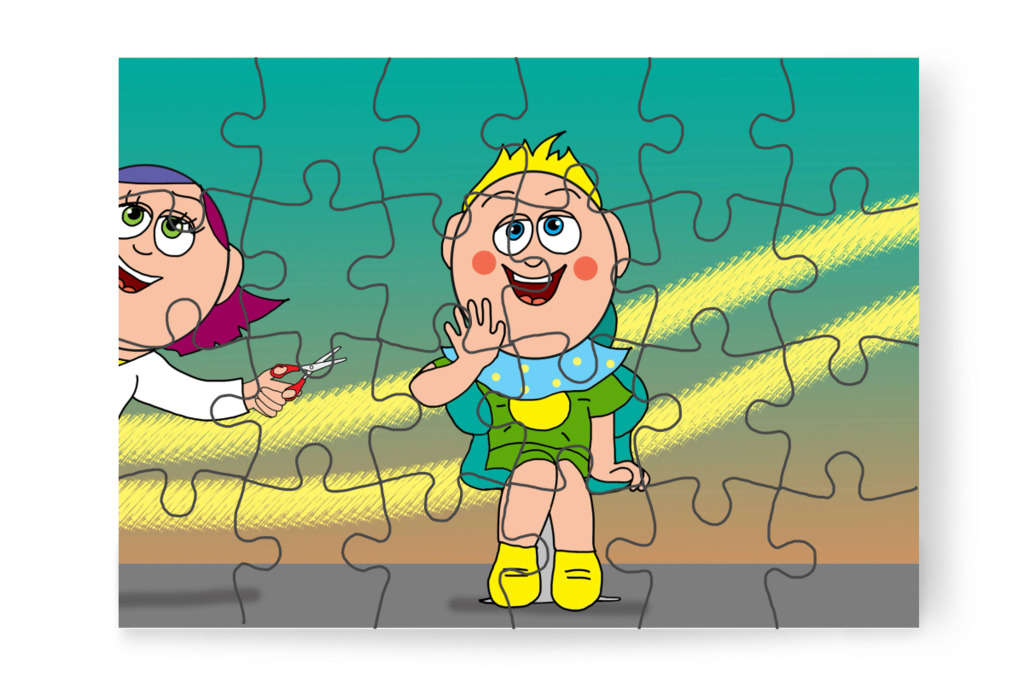 Többé nem hisztizik a fodrásznál – Patrik és a hajvágás puzzle, 24 darab [TC44-44-P24]