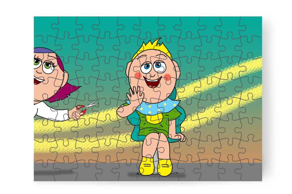 Többé nem hisztizik a fodrásznál – Patrik és a hajvágás puzzle, 88 darab [TC44-44-P88]