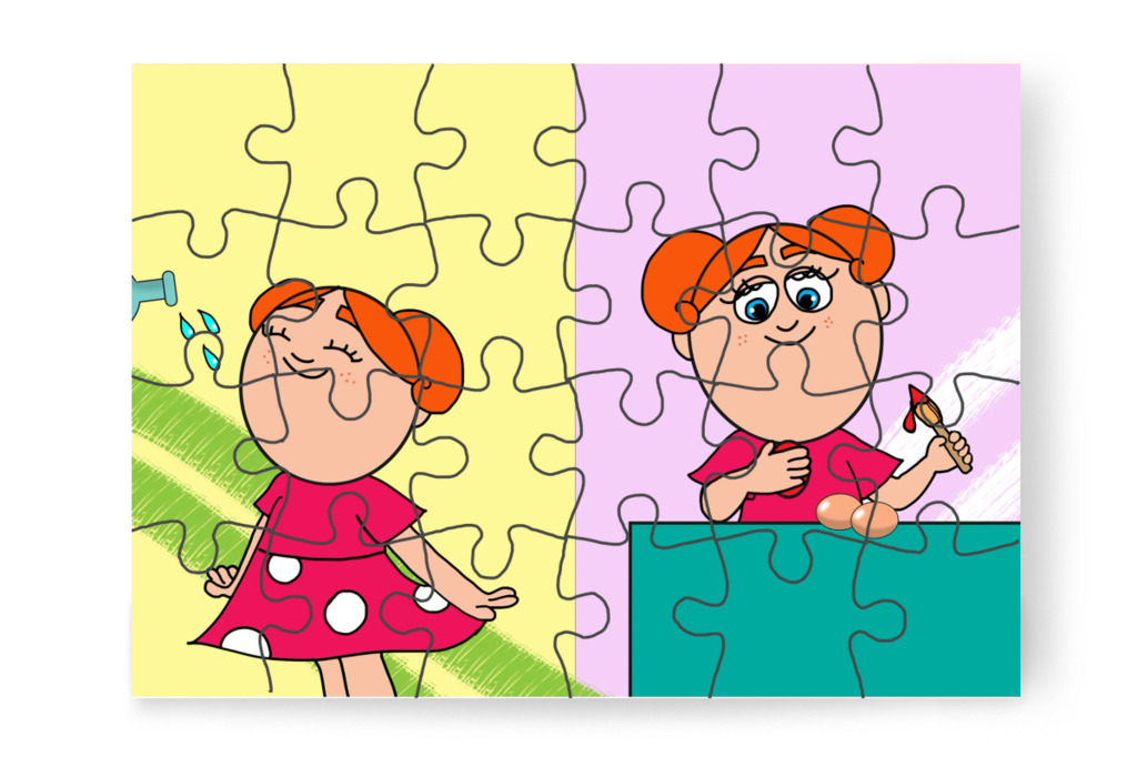 A tojásfestés a kedvence – Klára és a húsvéti tojások puzzle, 24 darab [TC45-06-P24]