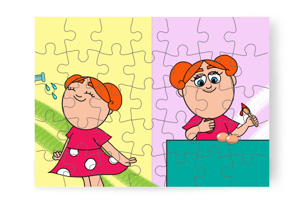 A tojásfestés a kedvence – Klára és a húsvéti tojások puzzle, 35 darab [TC45-06-P35]