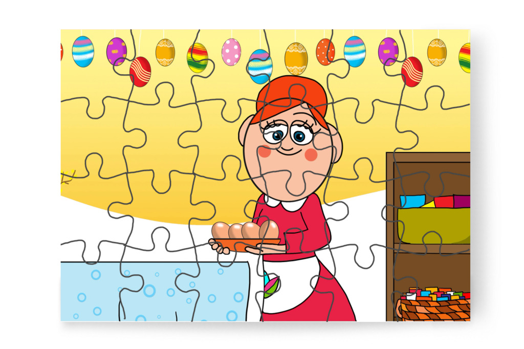 Az óvodában is készülődnek – Klára és a húsvéti tojások puzzle, 24 darab [TC45-07-P24]