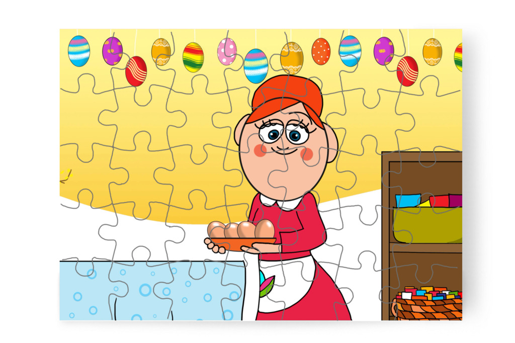 Az óvodában is készülődnek – Klára és a húsvéti tojások puzzle, 35 darab [TC45-07-P35]