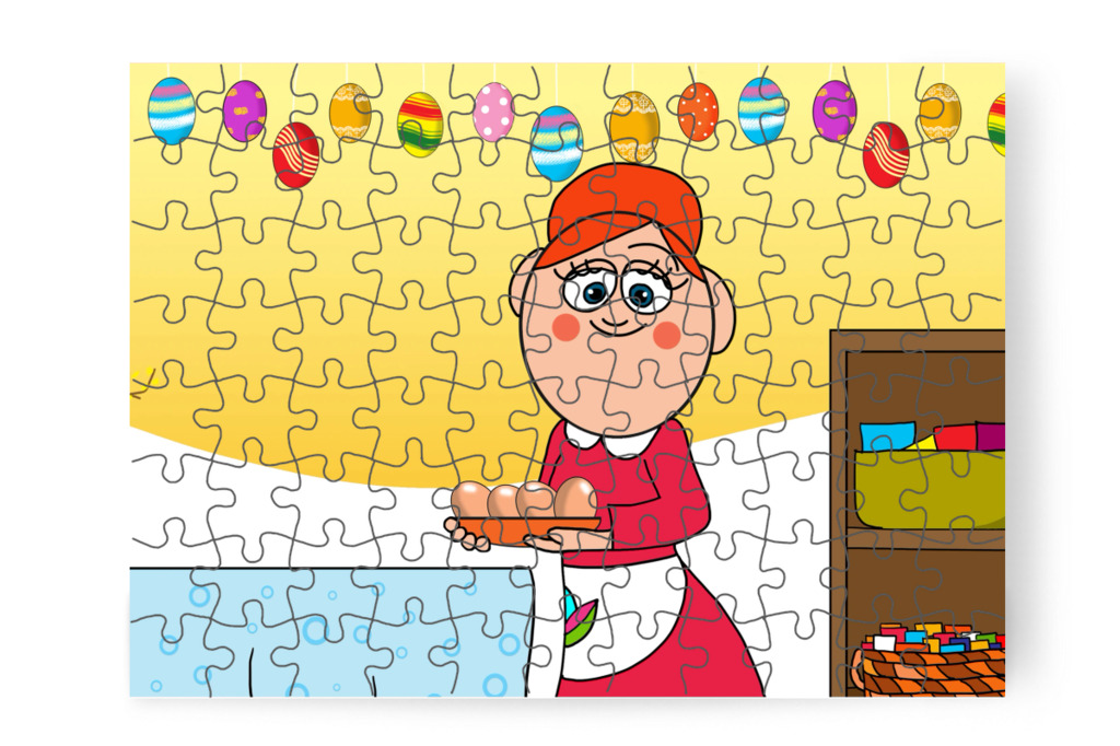 Az óvodában is készülődnek – Klára és a húsvéti tojások puzzle, 88 darab [TC45-07-P88]