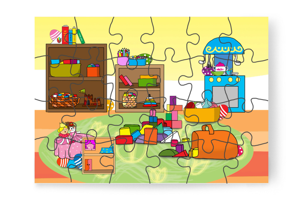Óvónéni csokitojásokat rejt el – Klára és a húsvéti tojások puzzle, 24 darab [TC45-10-P24]