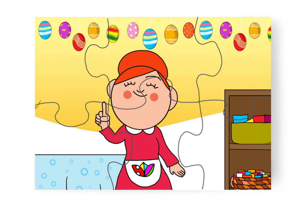 Óvónéni húsvéti programot tervez – Klára és a húsvéti tojások puzzle, 6 darab [TC45-11-P06]