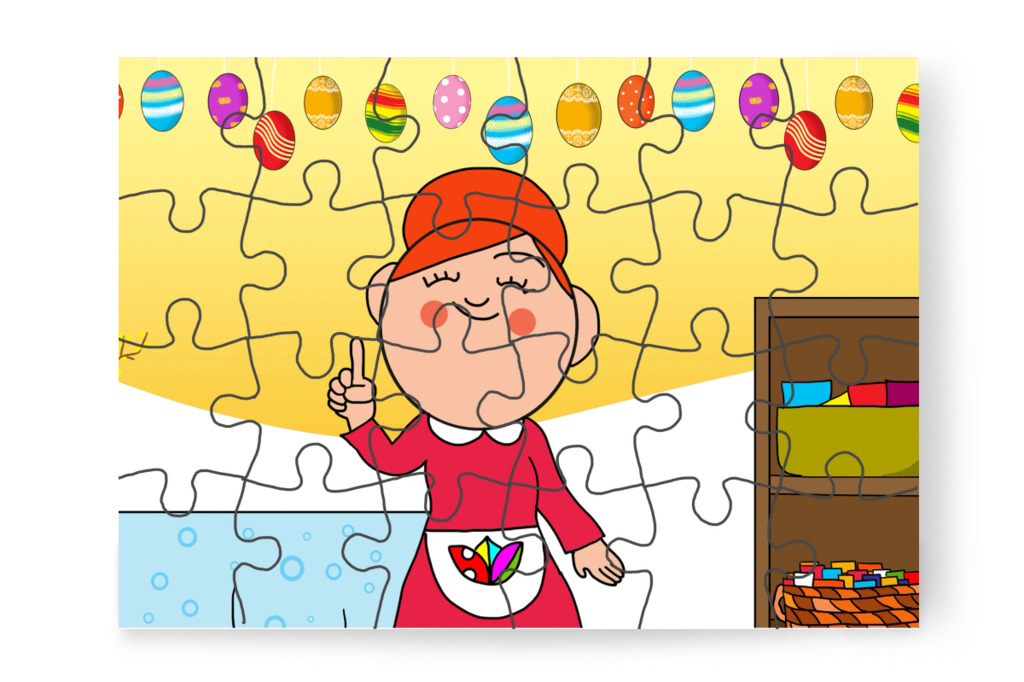 Óvónéni húsvéti programot tervez – Klára és a húsvéti tojások puzzle, 24 darab [TC45-11-P24]