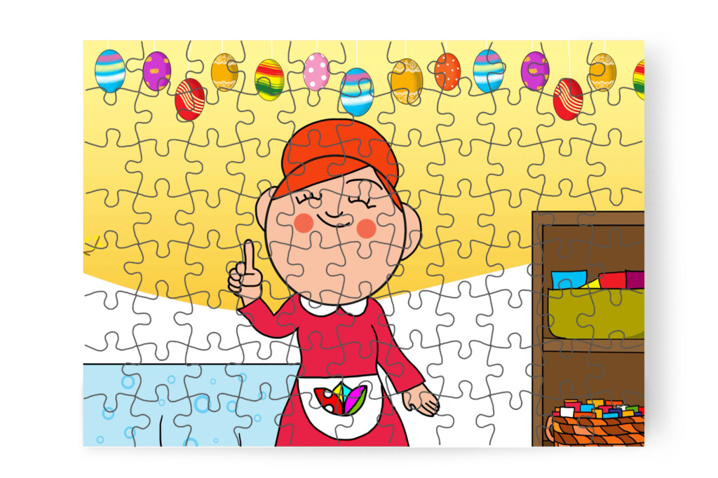 Óvónéni húsvéti programot tervez – Klára és a húsvéti tojások puzzle, 88 darab [TC45-11-P88]