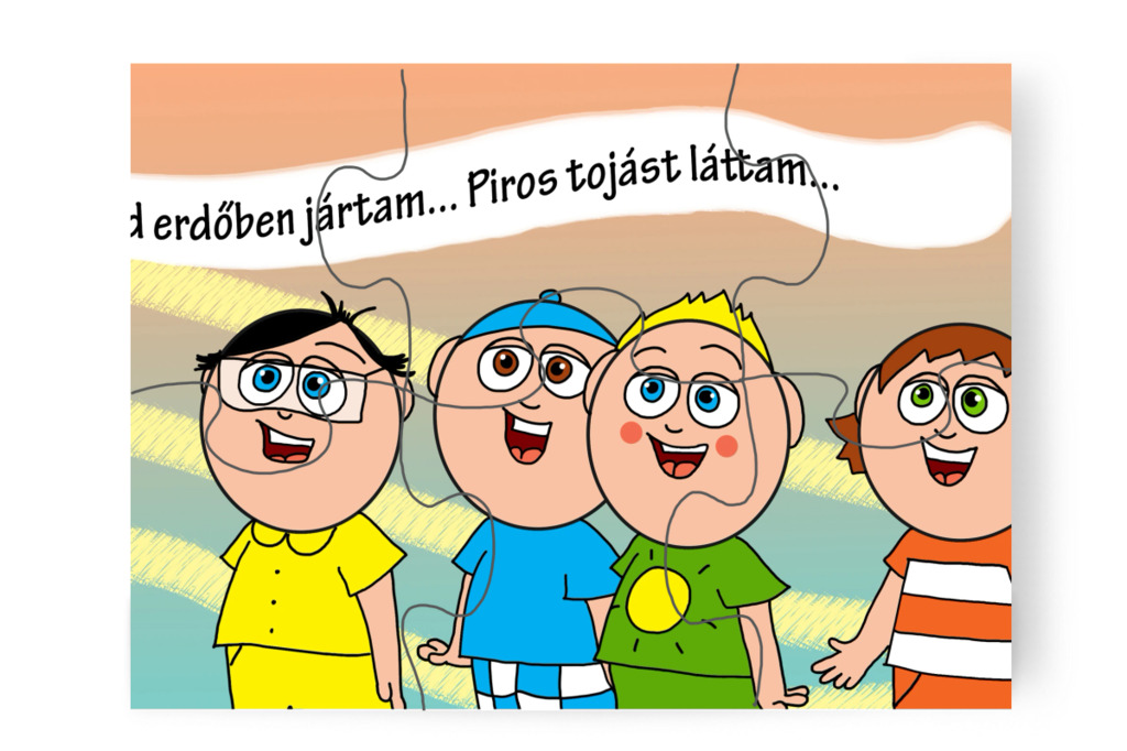 A fiúk locsolóverset tanulnak – Klára és a húsvéti tojások puzzle, 6 darab [TC45-13-P06]