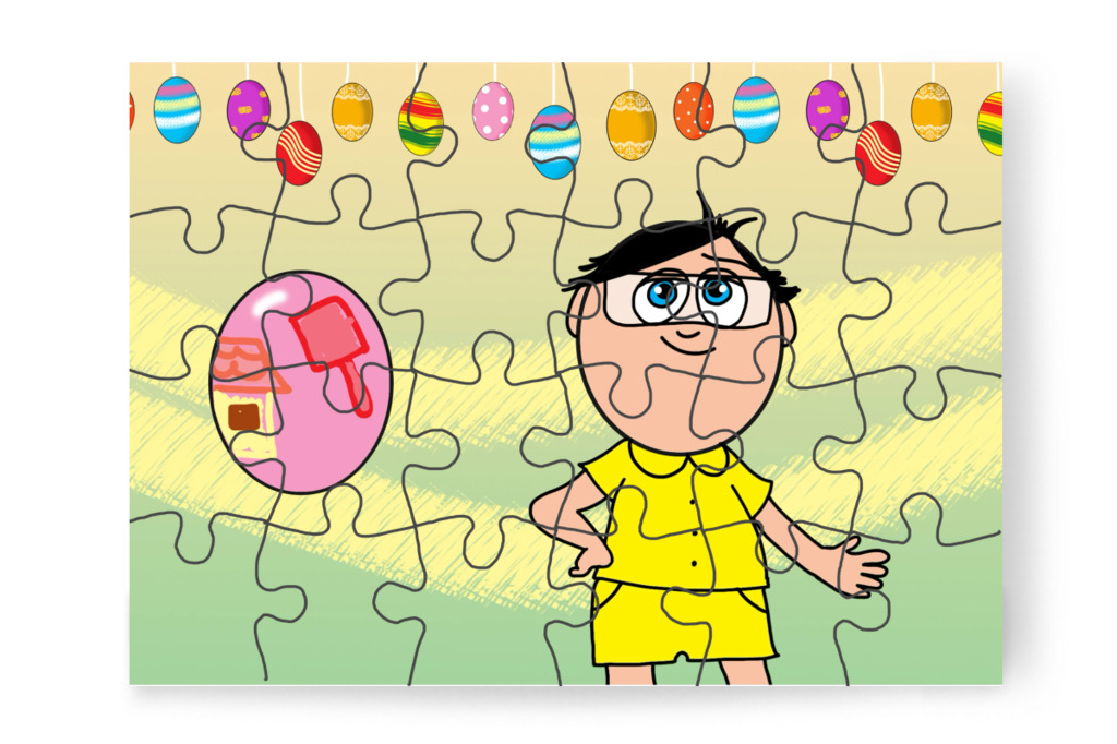 Tamás tojására házikó kerül – Klára és a húsvéti tojások puzzle, 24 darab [TC45-22-P24]