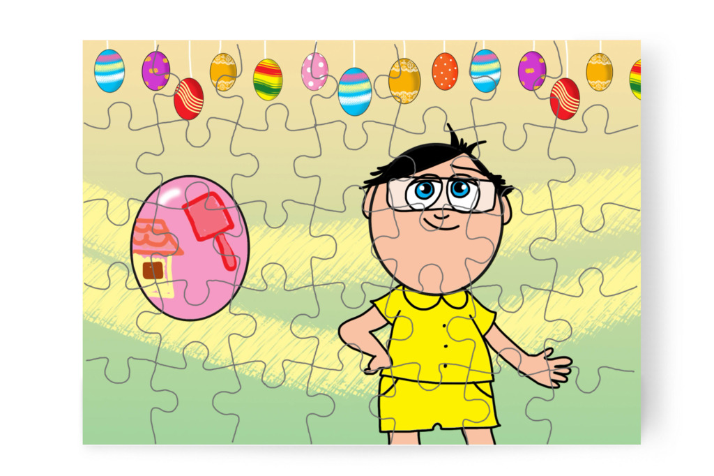 Tamás tojására házikó kerül – Klára és a húsvéti tojások puzzle, 35 darab [TC45-22-P35]