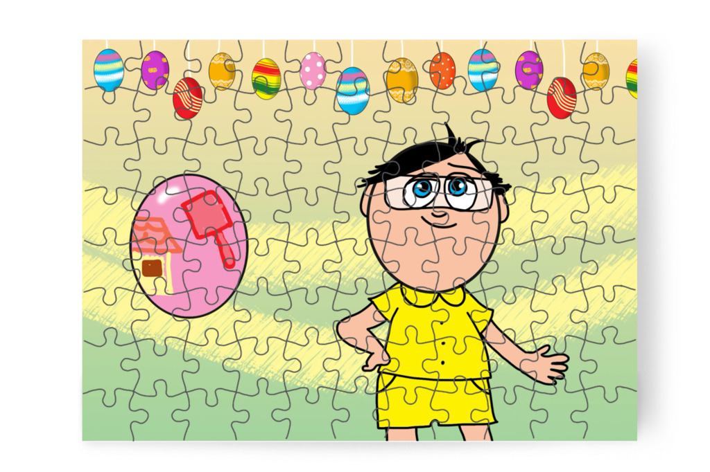 Tamás tojására házikó kerül – Klára és a húsvéti tojások puzzle, 88 darab [TC45-22-P88]