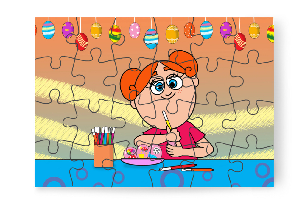 Klára sokáig díszít – Klára és a húsvéti tojások puzzle, 24 darab [TC45-24-P24]