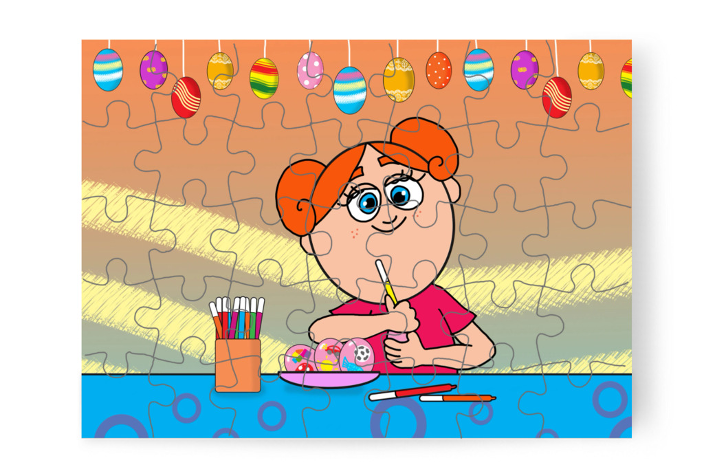 Klára sokáig díszít – Klára és a húsvéti tojások puzzle, 35 darab [TC45-24-P35]