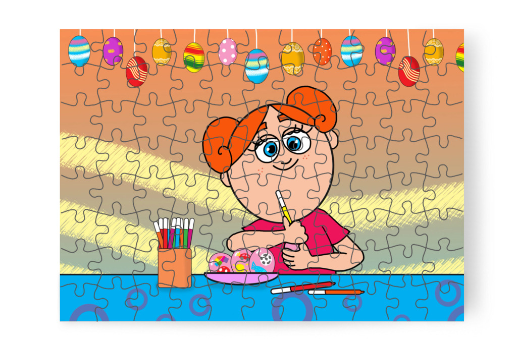 Klára sokáig díszít – Klára és a húsvéti tojások puzzle, 88 darab [TC45-24-P88]