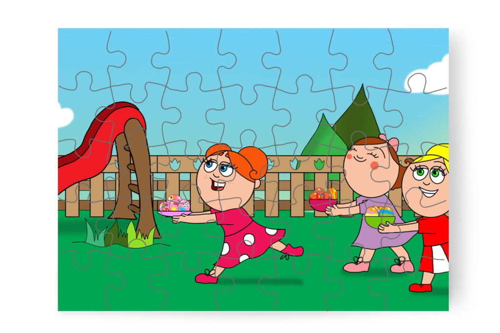 Klára kiszalad az udvarra – Klára és a húsvéti tojások puzzle, 35 darab [TC45-26-P35]