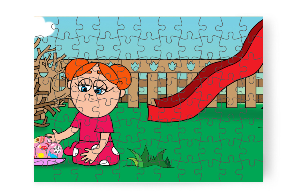 A földre teszi a tojásokat – Klára és a húsvéti tojások puzzle, 88 darab [TC45-28-P88]