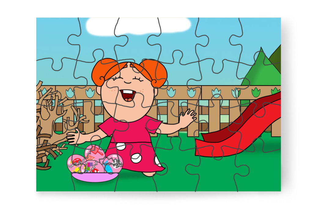 Klára Óvónénit hívja – Klára és a húsvéti tojások puzzle, 24 darab [TC45-31-P24]