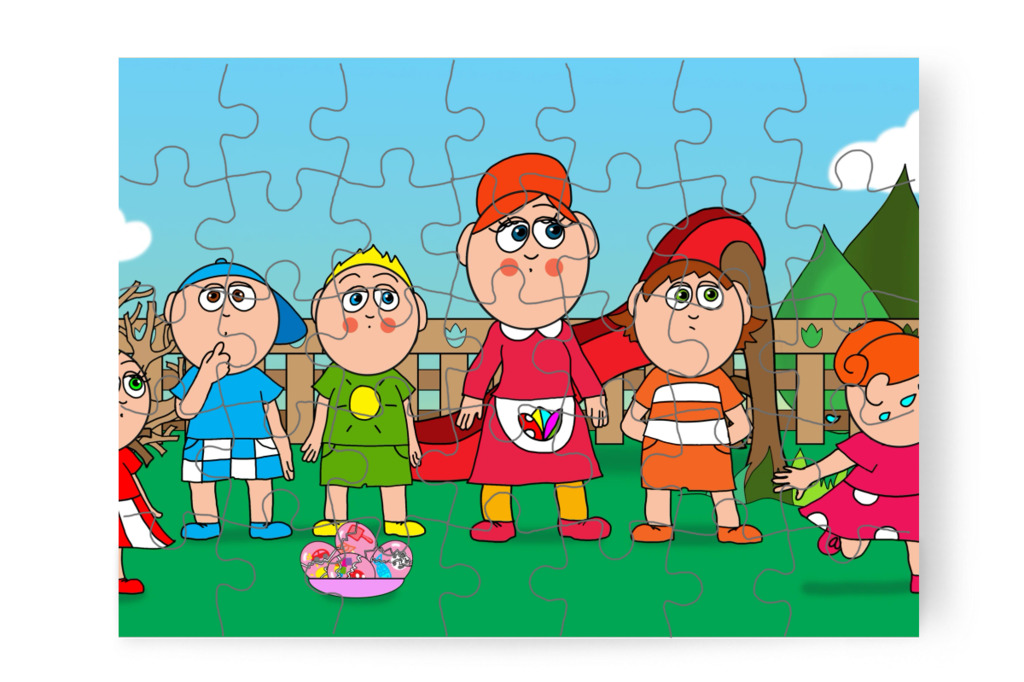 Klára sírva befut az óvodába – Klára és a húsvéti tojások puzzle, 35 darab [TC45-34-P35]