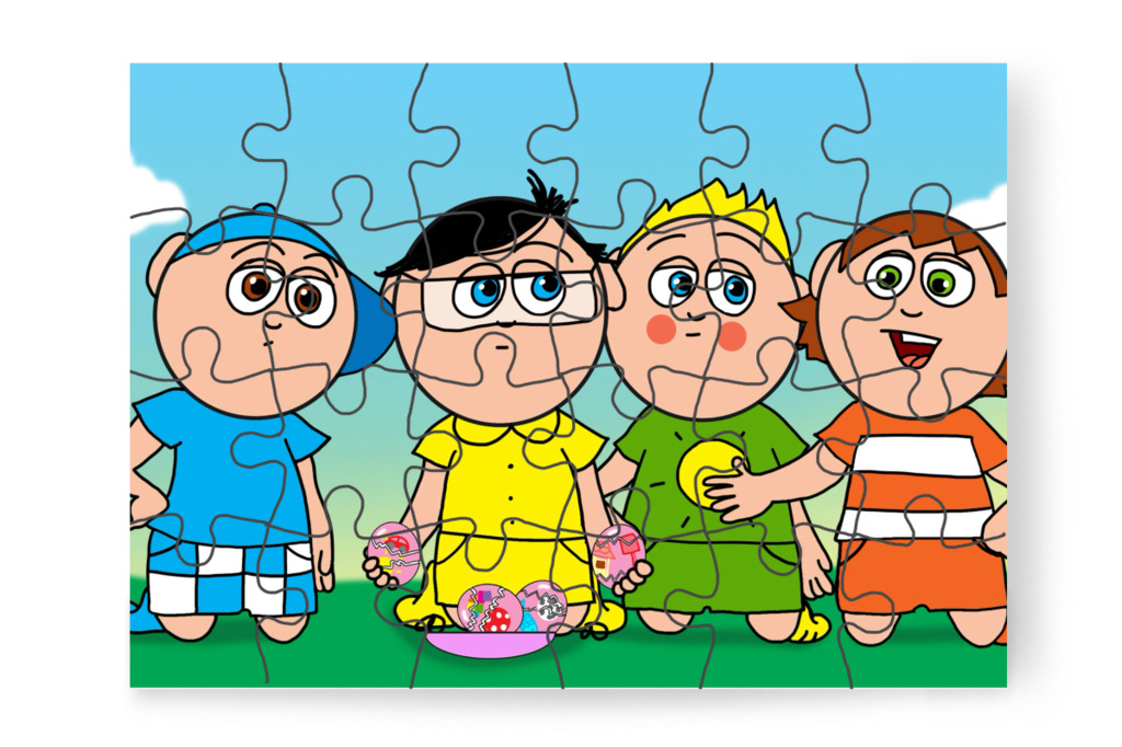 A fiúk megértik Klára munkáját – Klára és a húsvéti tojások puzzle, 24 darab [TC45-37-P24]