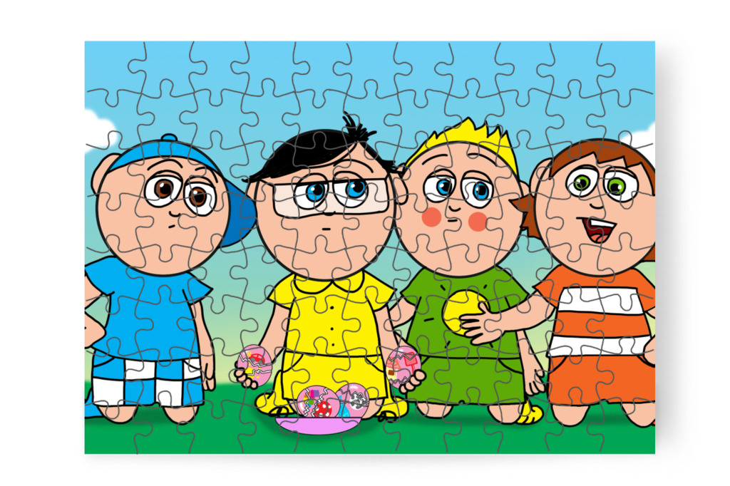 A fiúk megértik Klára munkáját – Klára és a húsvéti tojások puzzle, 88 darab [TC45-37-P88]