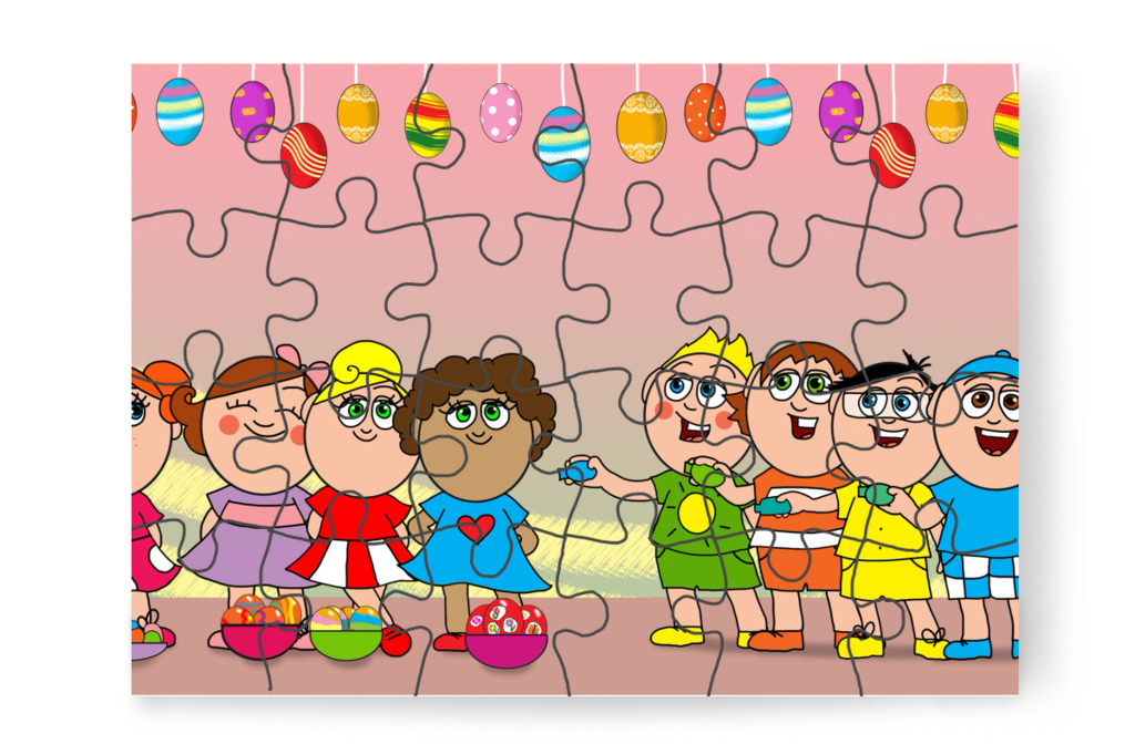 Elkezdődik a locsolóvers – Klára és a húsvéti tojások puzzle, 24 darab [TC45-42-P24]
