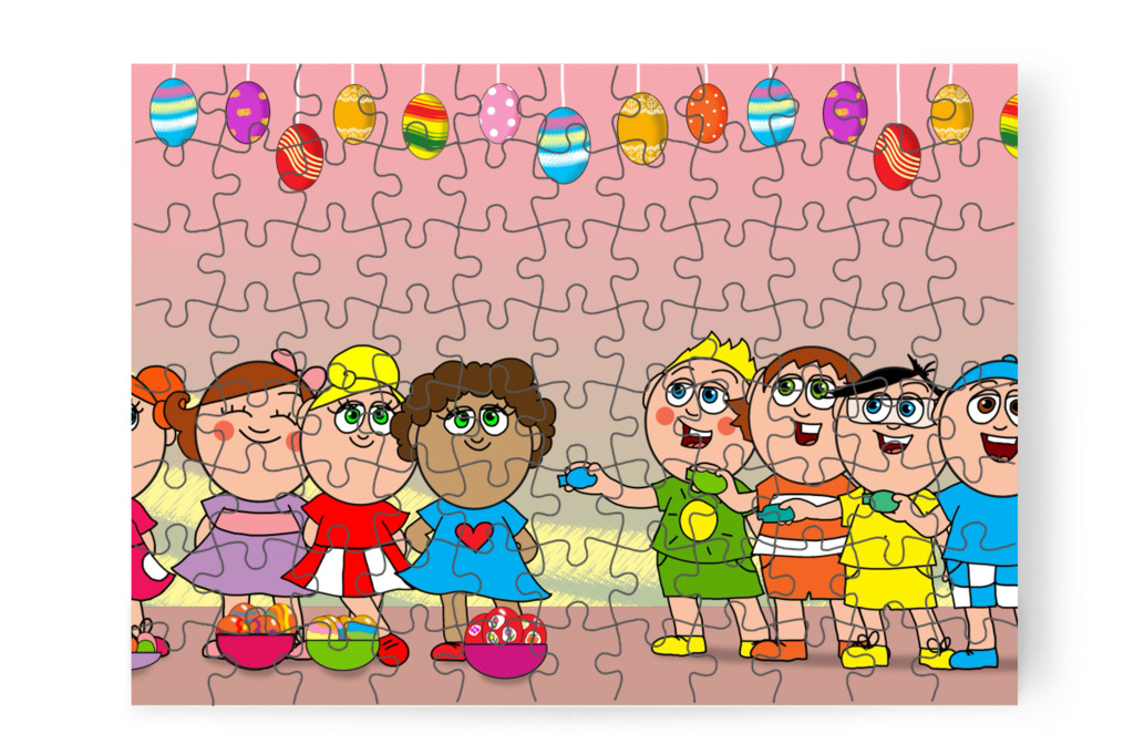 Elkezdődik a locsolóvers – Klára és a húsvéti tojások puzzle, 88 darab [TC45-42-P88]