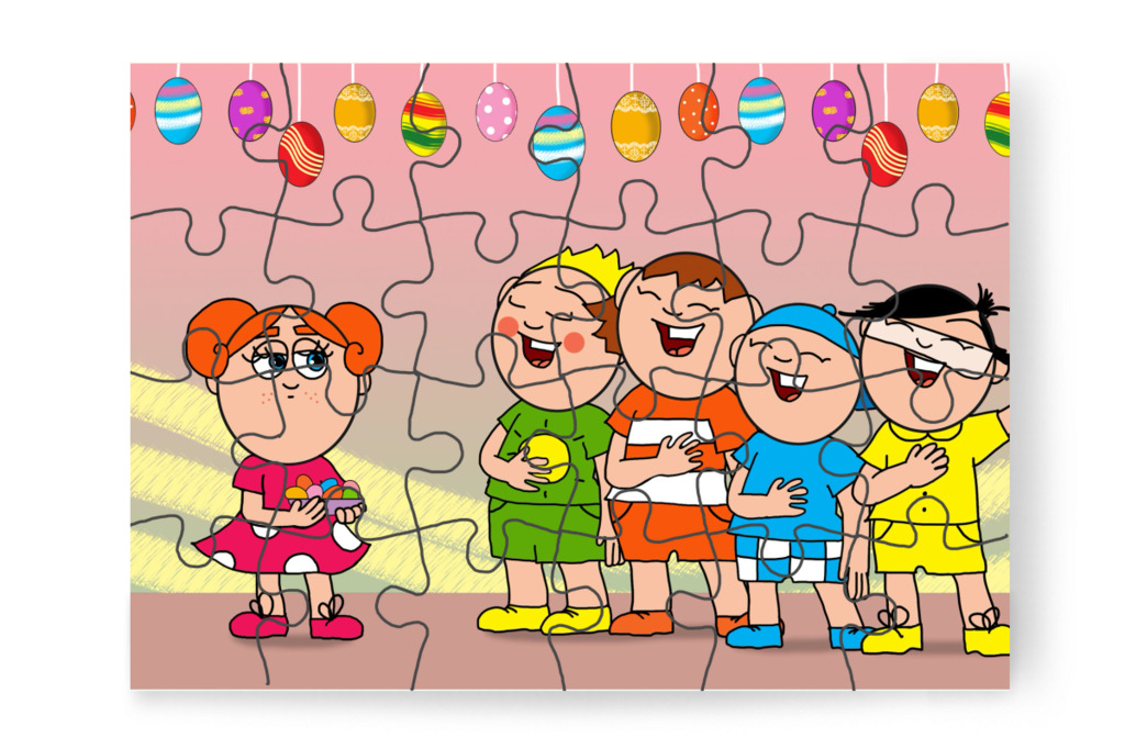 Klárának külön verset mondanak – Klára és a húsvéti tojások puzzle, 24 darab [TC45-44-P24]