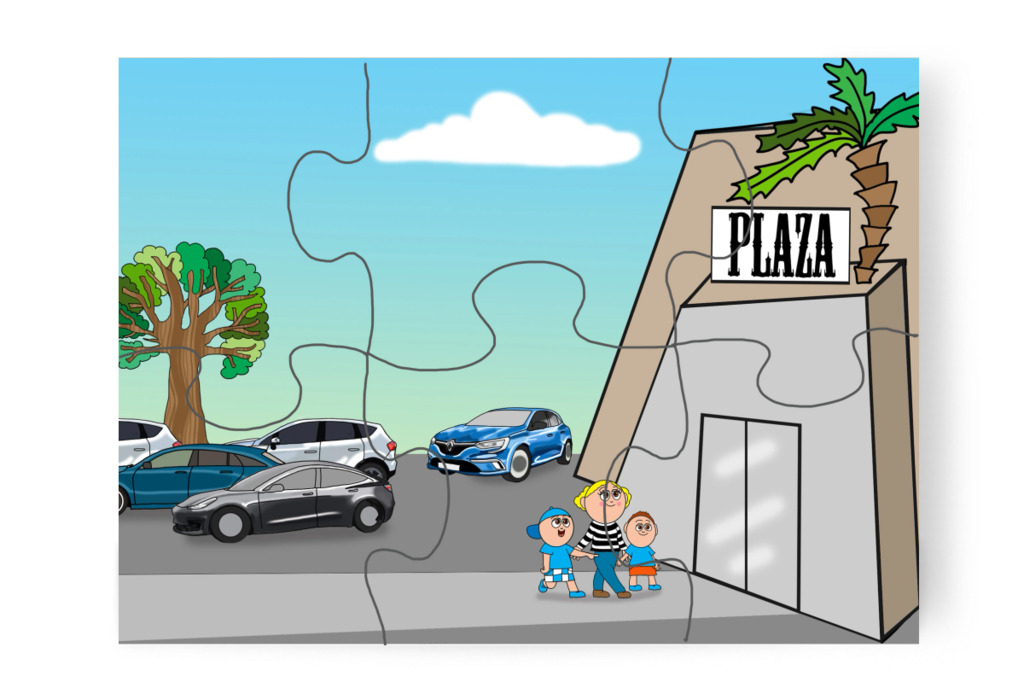 Márky rácsodálkozik a plázára – Márky elveszik a plázában puzzle, 6 darab [TC46-06-P06]