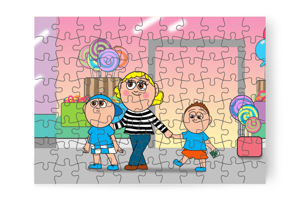 A mozgólépcső felé indulnak – Márky elveszik a plázában puzzle, 88 darab [TC46-12-P88]