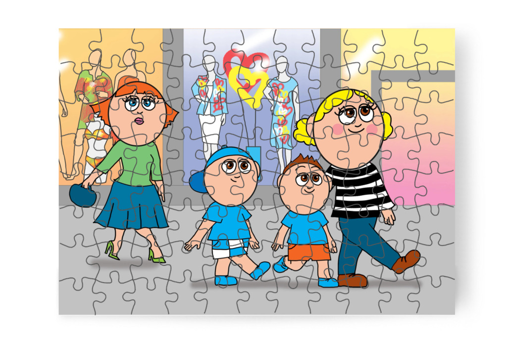 Végigmennek a hosszú folyosón – Márky elveszik a plázában puzzle, 88 darab [TC46-14-P88]