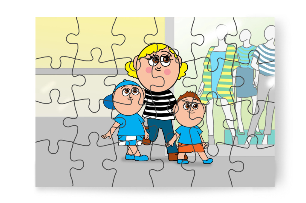 Balra fordulnak – Márky elveszik a plázában puzzle, 24 darab [TC46-15-P24]