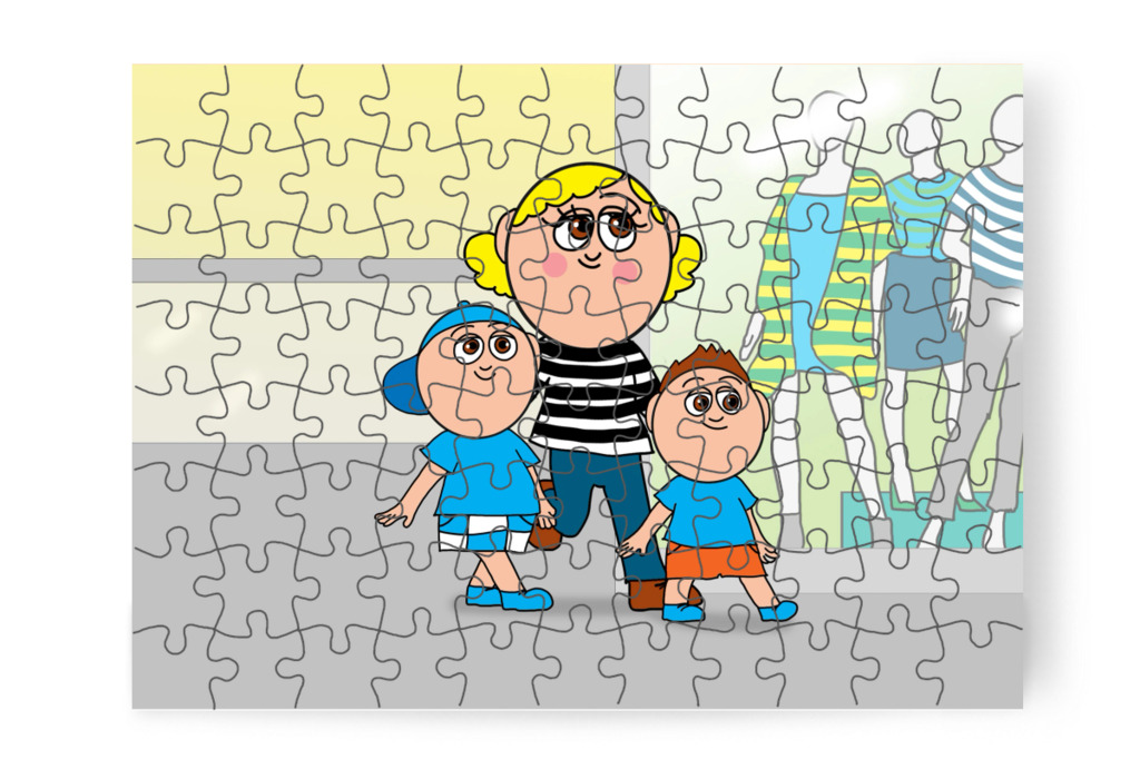 Balra fordulnak – Márky elveszik a plázában puzzle, 88 darab [TC46-15-P88]