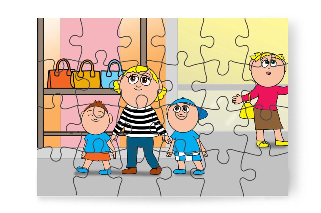 Jobbra fordulnak – Márky elveszik a plázában puzzle, 24 darab [TC46-16-P24]