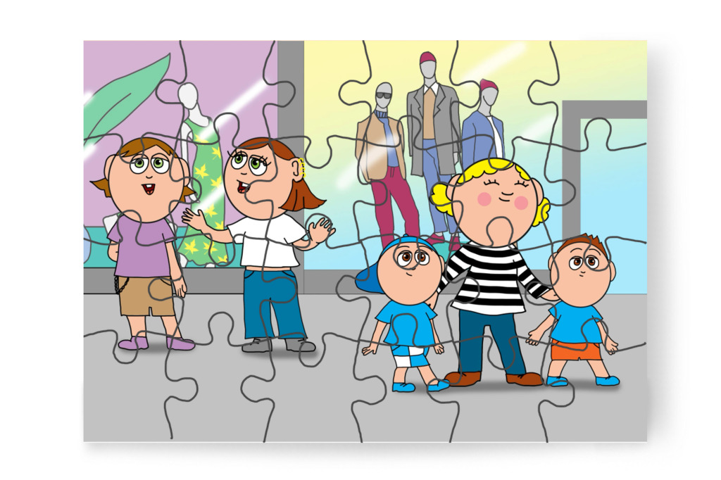 Átmennek még egy folyosón – Márky elveszik a plázában puzzle, 24 darab [TC46-18-P24]