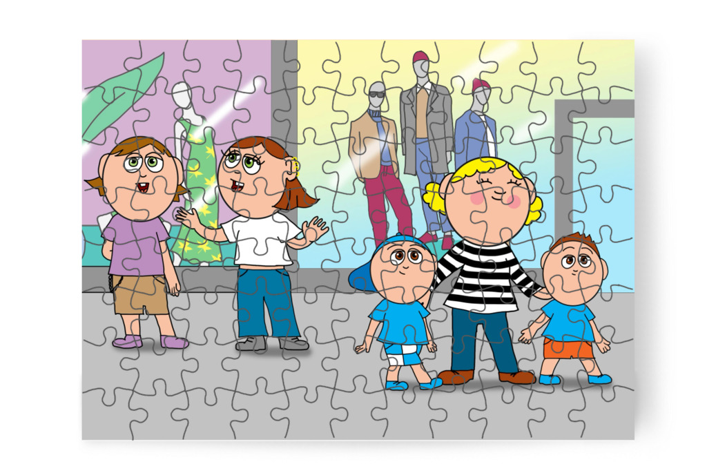 Átmennek még egy folyosón – Márky elveszik a plázában puzzle, 88 darab [TC46-18-P88]