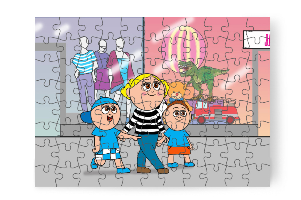 Megpillantják a játékboltot – Márky elveszik a plázában puzzle, 88 darab [TC46-19-P88]