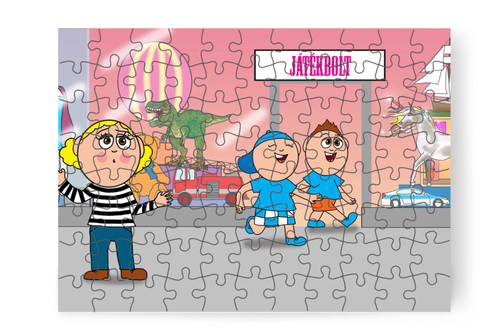 A fiúk beszaladnak a boltba – Márky elveszik a plázában puzzle, 88 darab [TC46-20-P88]