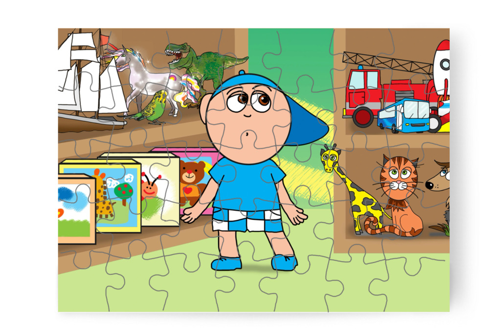 Márky nem találja a családját – Márky elveszik a plázában puzzle, 35 darab [TC46-33-P35]