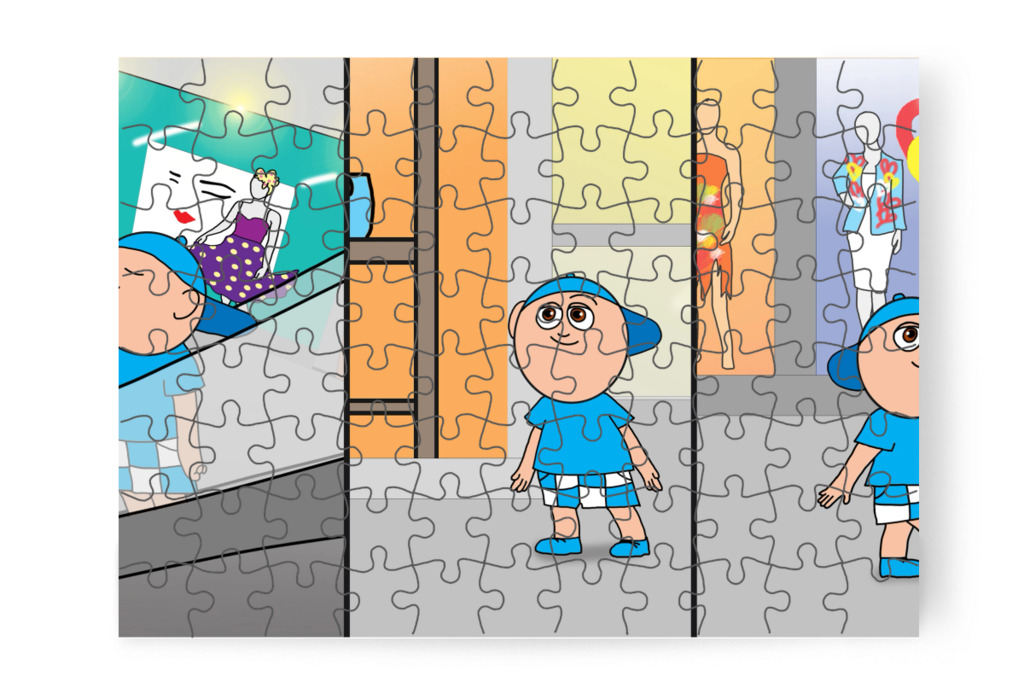 Eltéved a pláza folyosóin – Márky elveszik a plázában puzzle, 88 darab [TC46-37-P88]
