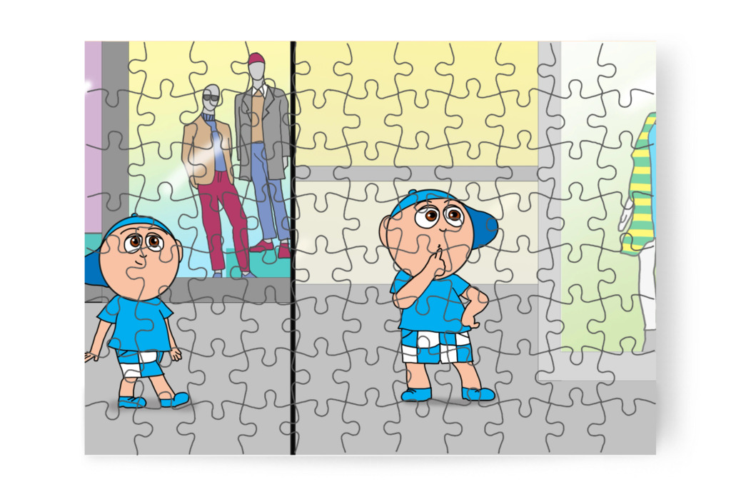 Nem ismeri fel a boltokat – Márky elveszik a plázában puzzle, 88 darab [TC46-38-P88]