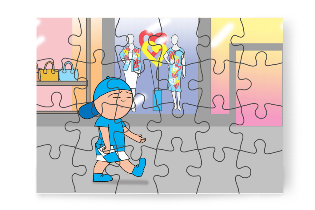 Egyedül keresi anyát és Marcit – Márky elveszik a plázában puzzle, 24 darab [TC46-41-P24]
