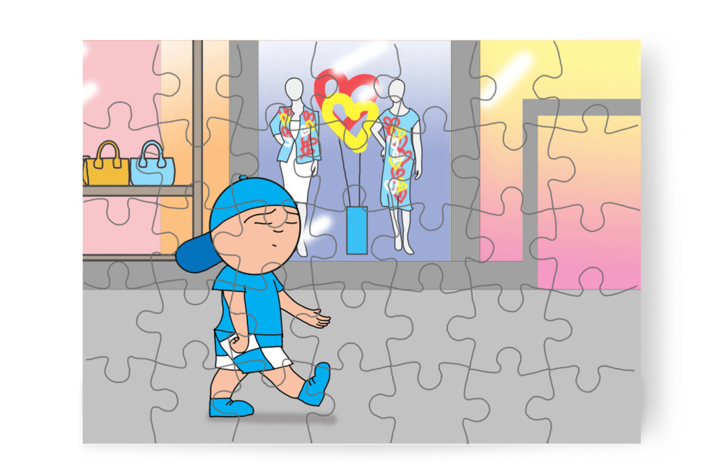 Egyedül keresi anyát és Marcit – Márky elveszik a plázában puzzle, 35 darab [TC46-41-P35]
