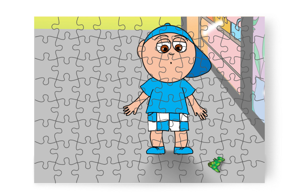 Valamit meglát a földön – Márky elveszik a plázában puzzle, 88 darab [TC46-42-P88]