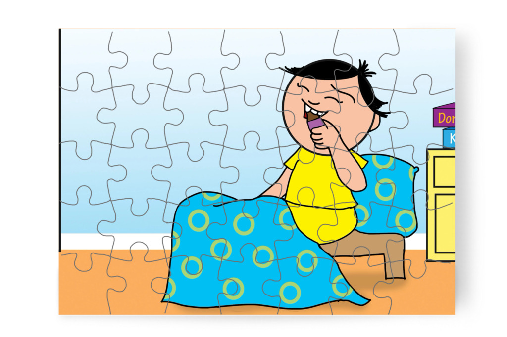 Csokit eszik fogmosás után – Tamás fogorvoshoz megy puzzle, 35 darab [TC47-09-P35]