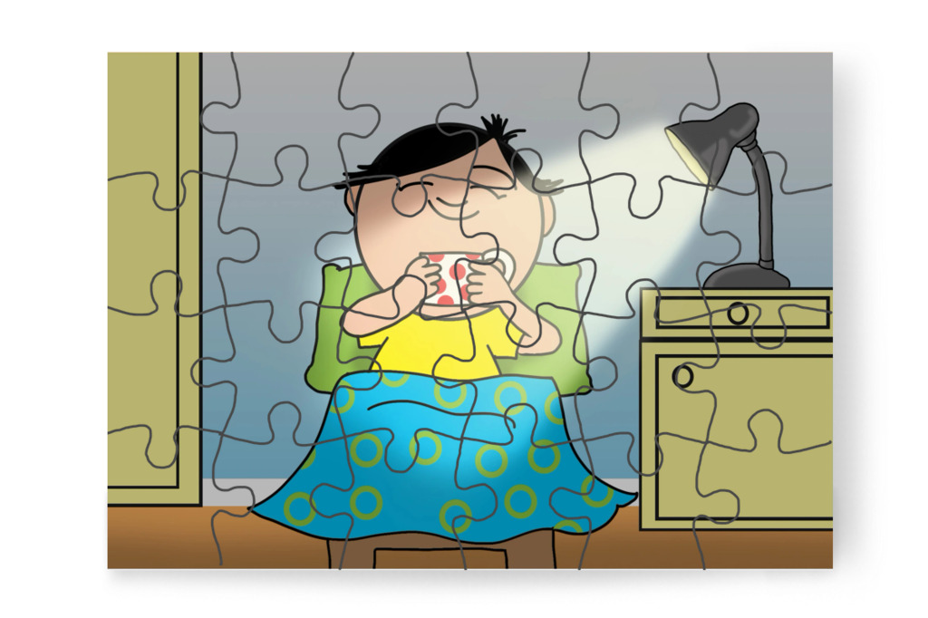 Éjjel megissza a kakaót – Tamás fogorvoshoz megy puzzle, 24 darab [TC47-10-P24]