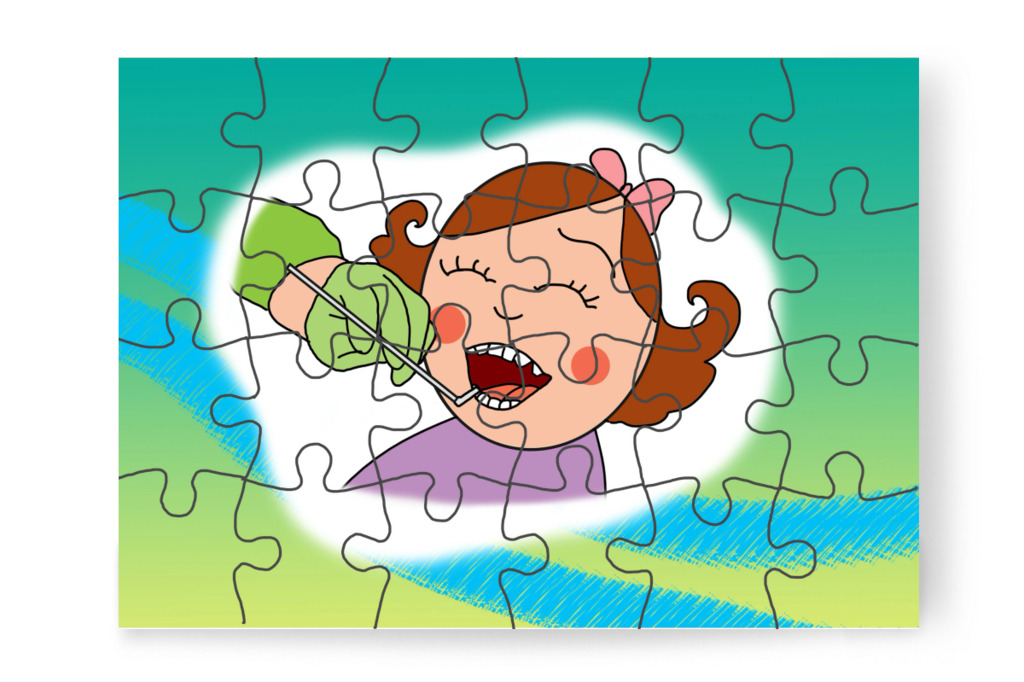 A csoport fogászati ellenőrzésre megy – Tamás fogorvoshoz megy puzzle, 24 darab [TC47-12-P24]