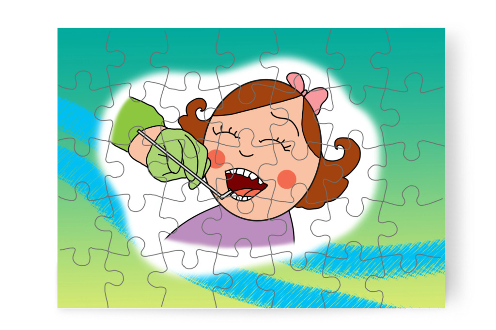 A csoport fogászati ellenőrzésre megy – Tamás fogorvoshoz megy puzzle, 35 darab [TC47-12-P35]