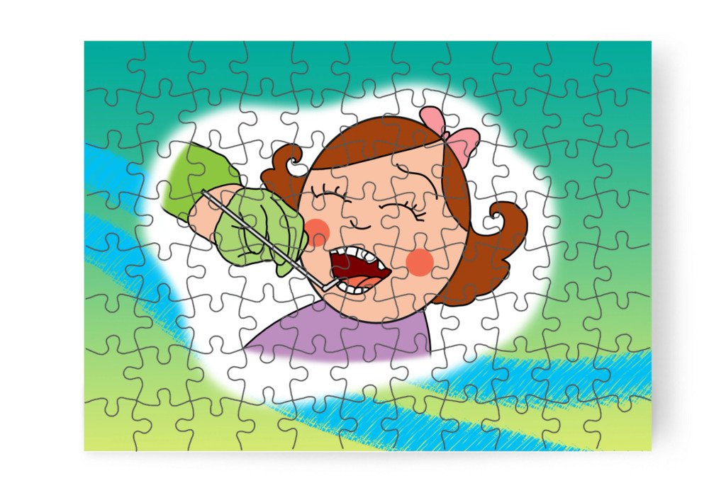 A csoport fogászati ellenőrzésre megy – Tamás fogorvoshoz megy puzzle, 88 darab [TC47-12-P88]