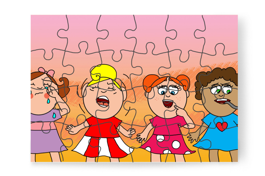 A lányok is félnek a rendelőben – Tamás fogorvoshoz megy puzzle, 24 darab [TC47-17-P24]
