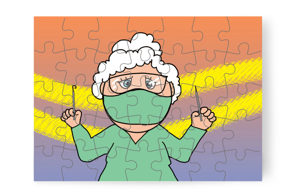 Fúró néni eszközei ijesztőnek tűnnek – Tamás fogorvoshoz megy puzzle, 35 darab [TC47-21-P35]